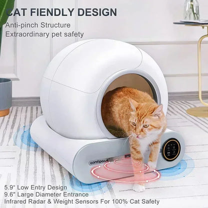 Automatic Smart Cat Litter Box Self Cleaning Tonepie 65L